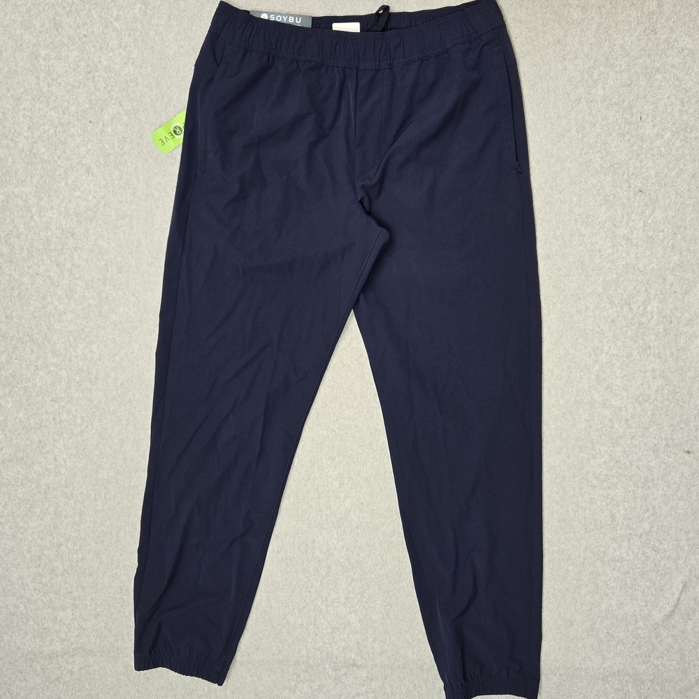 Soybu Men Activewear Pants M Blue Woven Jogger 29" Inseam NWT